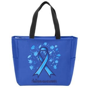 Autism Blue Clothes Autism Awareness Blue Ribbon for Auties Zip Tote Bag