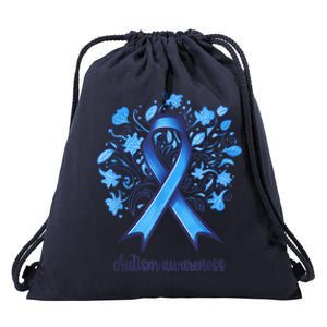 Autism Blue Clothes Autism Awareness Blue Ribbon for Auties Drawstring Bag