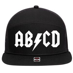 ABCD Rock Logo 7 Panel Mesh Trucker Snapback Hat