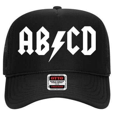 ABCD Rock Logo High Crown Mesh Back Trucker Hat