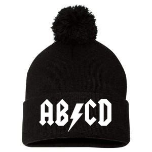 ABCD Rock Logo Pom Pom 12in Knit Beanie