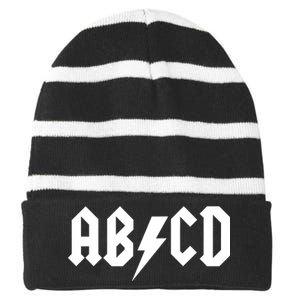 ABCD Rock Logo Striped Beanie with Solid Band