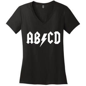 ABCD Rock Logo Women's V-Neck T-Shirt