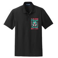 A Blood Donor Saved My Life Dry Zone Grid Polo