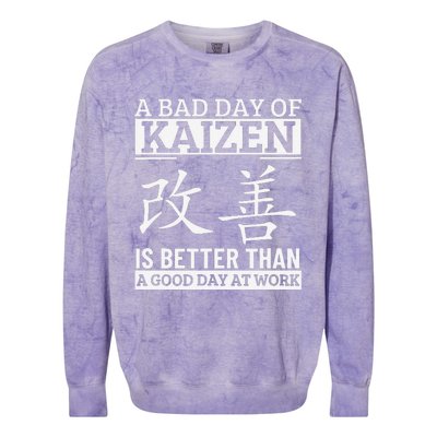 A Bad Day Of Kaizen Funny Japanese Kaizen Colorblast Crewneck Sweatshirt