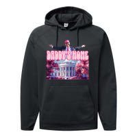 America Back DaddyS Home Trump Pink 2024 Performance Fleece Hoodie