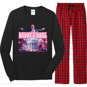 America Back DaddyS Home Trump Pink 2024 Long Sleeve Pajama Set