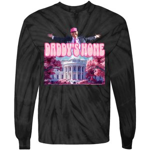 America Back DaddyS Home Trump Pink 2024 Tie-Dye Long Sleeve Shirt