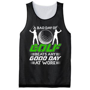 A Bad Day Of Golf Beats Any Good Day At Work Funny Golfing Graphic Mesh Reversible Basketball Jersey Tank