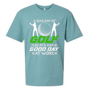 A Bad Day Of Golf Beats Any Good Day At Work Funny Golfing Graphic Sueded Cloud Jersey T-Shirt