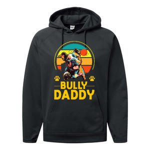 American Bully Daddy Proud Canine Dog Father Performance Fleece Hoodie