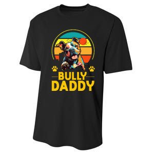 American Bully Daddy Proud Canine Dog Father Performance Sprint T-Shirt