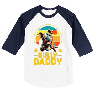 American Bully Daddy Proud Canine Dog Father Baseball Sleeve Shirt