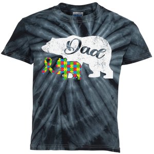 Autism Bear Dads, Autism Awareness Ribbon Daddy Kids Tie-Dye T-Shirt