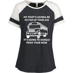 ANGRY BUS DRIVER My Foot's Gonna Be So Far Up Your Ass Angry Bus Driver Retro Enza Ladies Jersey Colorblock Tee