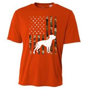 American Bulldog Dog Dad Mom Camouflage Usa Flag Great Gift Cooling Performance Crew T-Shirt