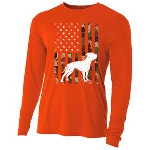 American Bulldog Dog Dad Mom Camouflage Usa Flag Great Gift Cooling Performance Long Sleeve Crew