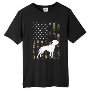 American Bulldog Dog Dad Mom Camouflage Usa Flag Great Gift Tall Fusion ChromaSoft Performance T-Shirt