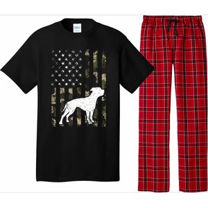 American Bulldog Dog Dad Mom Camouflage Usa Flag Great Gift Pajama Set