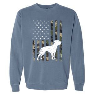 American Bulldog Dog Dad Mom Camouflage Usa Flag Great Gift Garment-Dyed Sweatshirt