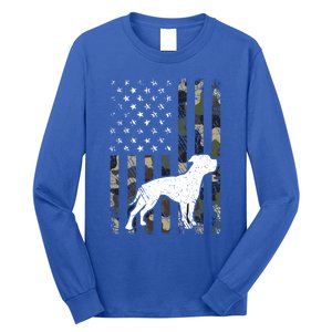 American Bulldog Dog Dad Mom Camouflage Usa Flag Great Gift Long Sleeve Shirt