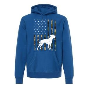 American Bulldog Dog Dad Mom Camouflage Usa Flag Great Gift Premium Hoodie