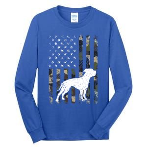 American Bulldog Dog Dad Mom Camouflage Usa Flag Great Gift Tall Long Sleeve T-Shirt