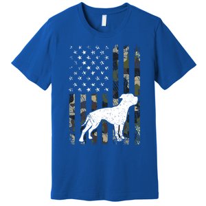 American Bulldog Dog Dad Mom Camouflage Usa Flag Great Gift Premium T-Shirt