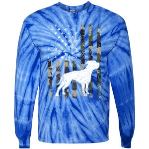 American Bulldog Dog Dad Mom Camouflage Usa Flag Great Gift Tie-Dye Long Sleeve Shirt