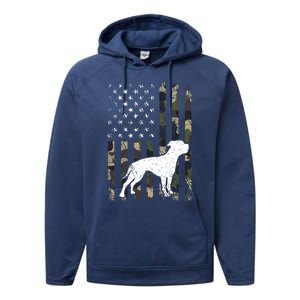 American Bulldog Dog Dad Mom Camouflage Usa Flag Great Gift Performance Fleece Hoodie