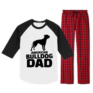 American Bulldog Dad Gift Raglan Sleeve Pajama Set