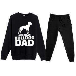 American Bulldog Dad Gift Premium Crewneck Sweatsuit Set