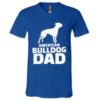 American Bulldog Dad Gift V-Neck T-Shirt