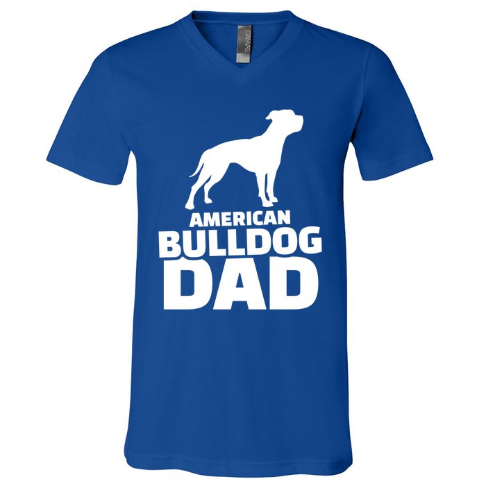 American Bulldog Dad Gift V-Neck T-Shirt