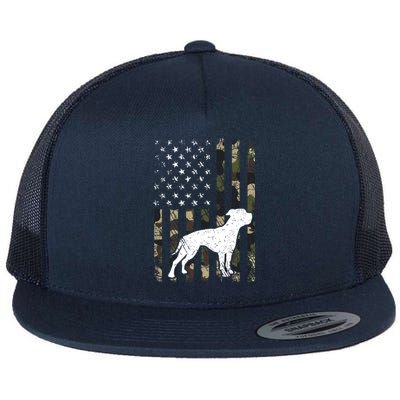 American Bulldog Dog Dad Mom Camouflage Usa Flag Cute Gift Flat Bill Trucker Hat