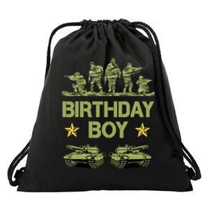 Army Birthday Decorations Military Camo Birthday Boy Army Drawstring Bag