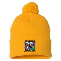 Another Beautiful Day Without Using Y=Mx+B Pom Pom 12in Knit Beanie