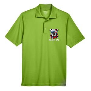 American Bulldog Dad Usa Flag 4th Of July Dog Father Men's Origin Performance Pique Polo