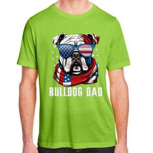 American Bulldog Dad Usa Flag 4th Of July Dog Father Adult ChromaSoft Performance T-Shirt