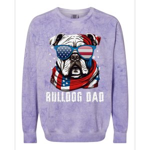 American Bulldog Dad Usa Flag 4th Of July Dog Father Colorblast Crewneck Sweatshirt