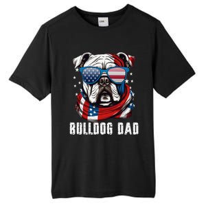 American Bulldog Dad Usa Flag 4th Of July Dog Father Tall Fusion ChromaSoft Performance T-Shirt