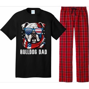 American Bulldog Dad Usa Flag 4th Of July Dog Father Pajama Set