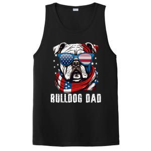 American Bulldog Dad Usa Flag 4th Of July Dog Father PosiCharge Competitor Tank