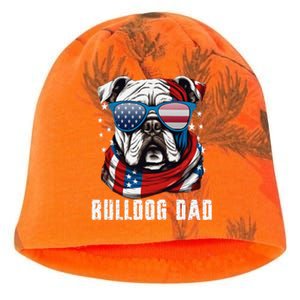 American Bulldog Dad Usa Flag 4th Of July Dog Father Kati - Camo Knit Beanie