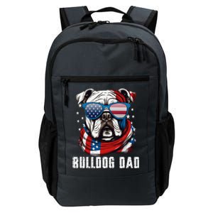 American Bulldog Dad Usa Flag 4th Of July Dog Father Daily Commute Backpack