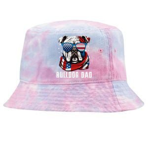 American Bulldog Dad Usa Flag 4th Of July Dog Father Tie-Dyed Bucket Hat