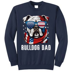 American Bulldog Dad Usa Flag 4th Of July Dog Father Sweatshirt