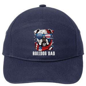 American Bulldog Dad Usa Flag 4th Of July Dog Father 7-Panel Snapback Hat