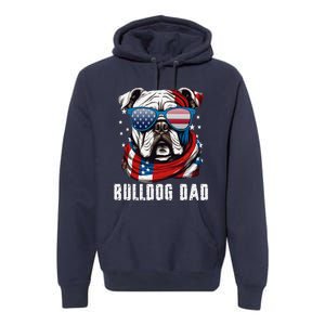 American Bulldog Dad Usa Flag 4th Of July Dog Father Premium Hoodie