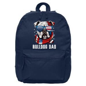 American Bulldog Dad Usa Flag 4th Of July Dog Father 16 in Basic Backpack